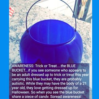 Image result for blue halloween bucket autism
